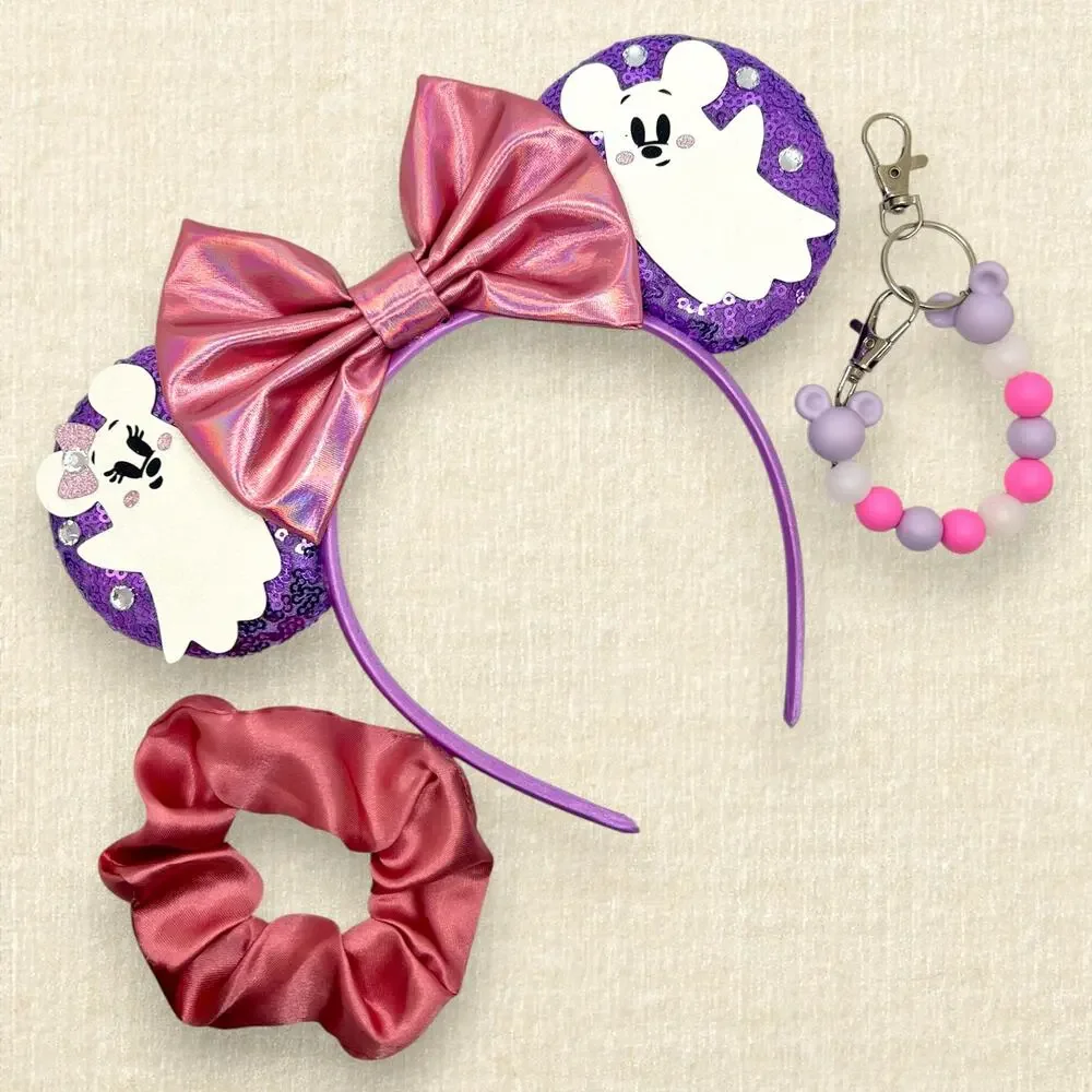 Lavender Ghost Minnie Ears | Disney-Inspired Halloween Mouse Ears